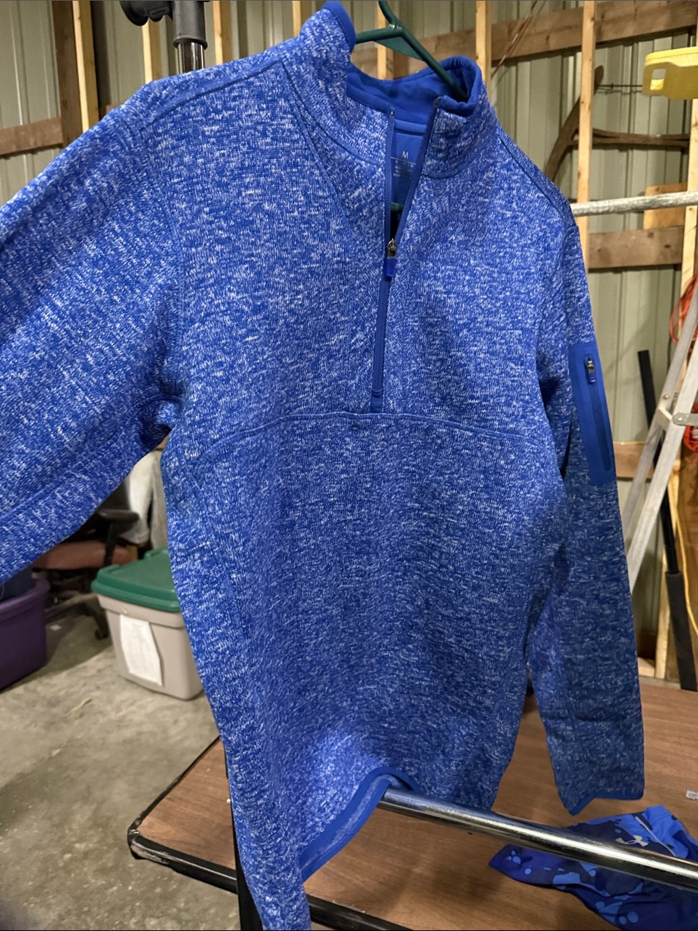 Antigua Men's Heather Royal Blue Quarter-Zip Pullover